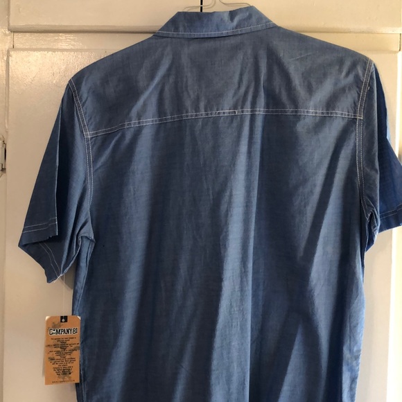 NWT chambray short sleeve button down shirt, M - Picture 4 of 5